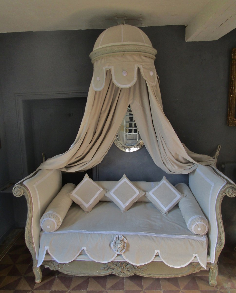 Grand Lit à l’ Ottomane avec Impériale Louis XV-photo-4