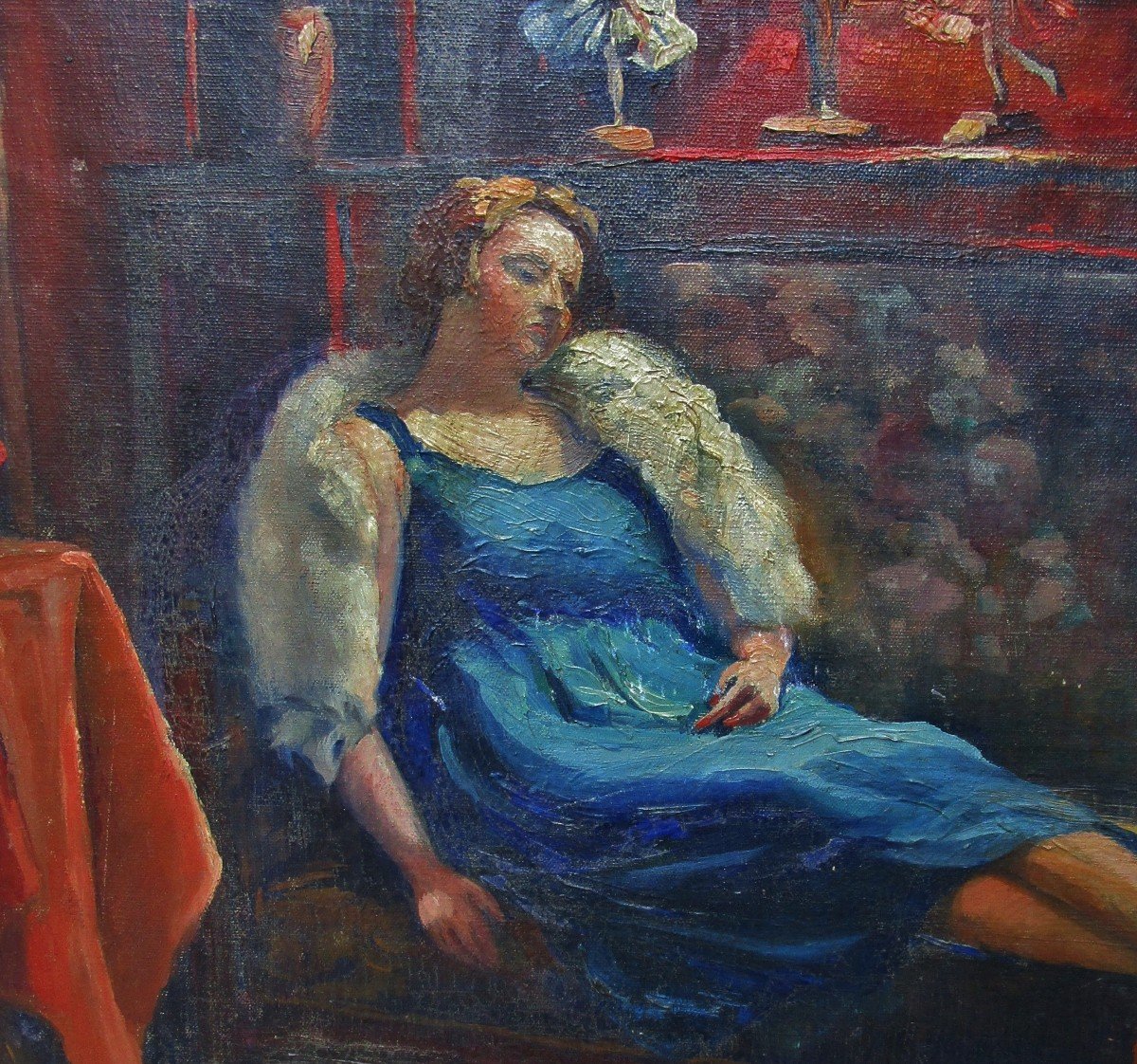 W Bicheroux   -Femme  Alanguie XIX – 54 X 45-photo-2