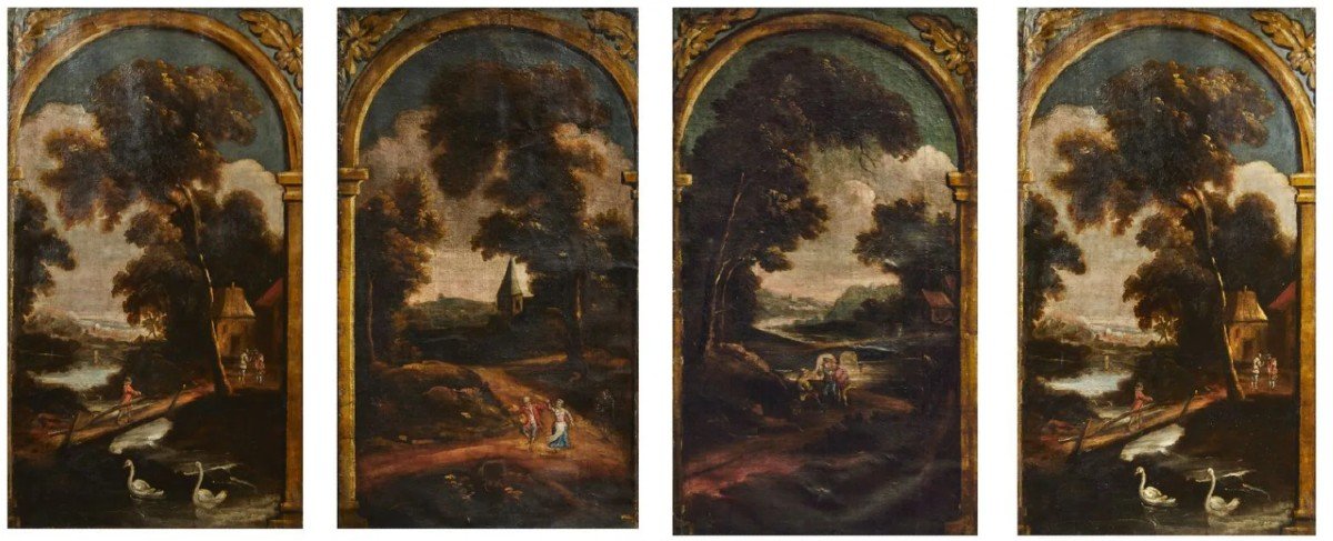 Rare Suite Signées 4 Grands Paysages 113 X 67 – XVIII