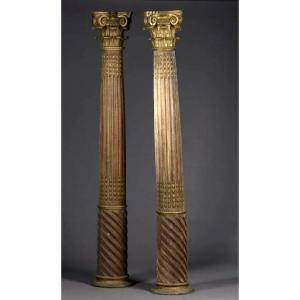 Pair Of Corinthian Columns 206 X 35