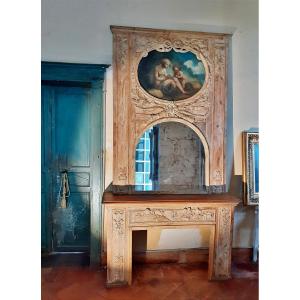 Imposante Cheminée avec Trumeau 280 x 150  Louis XVI