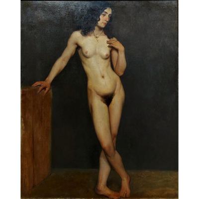 Jules-eugène Lenepveu XIX -académie Nude -91 X 65