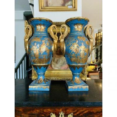Pair Of Empire Porcelain Vases