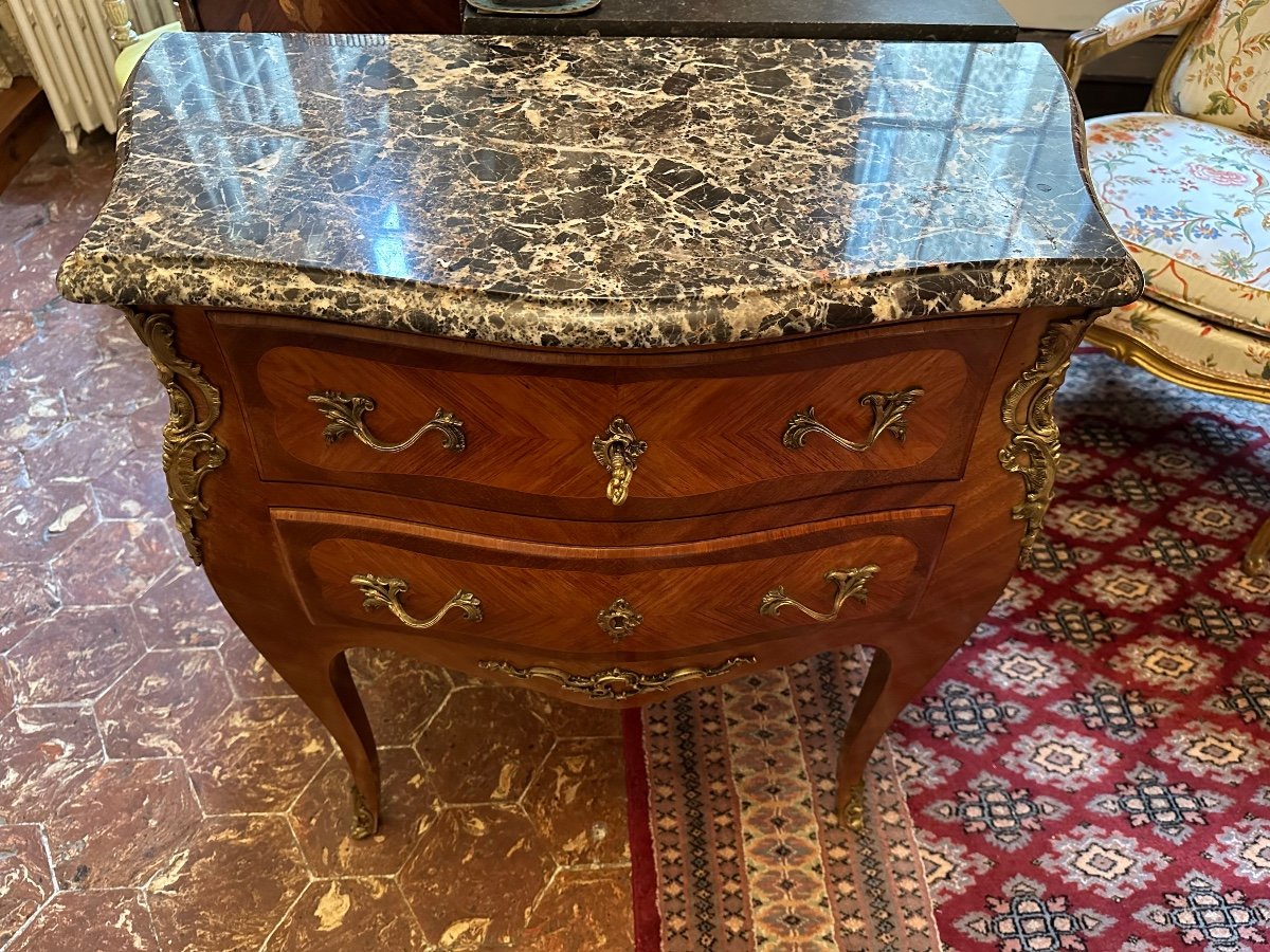 Louis XV Style Commode In Marquetry.-photo-4