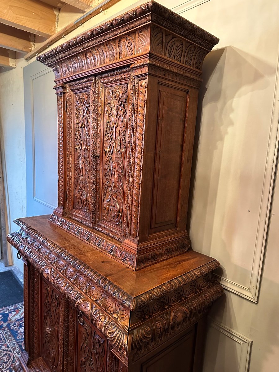 Buffet Or Cabinet With Two Recessed Or Diminutive Body, In Walnut.-photo-3