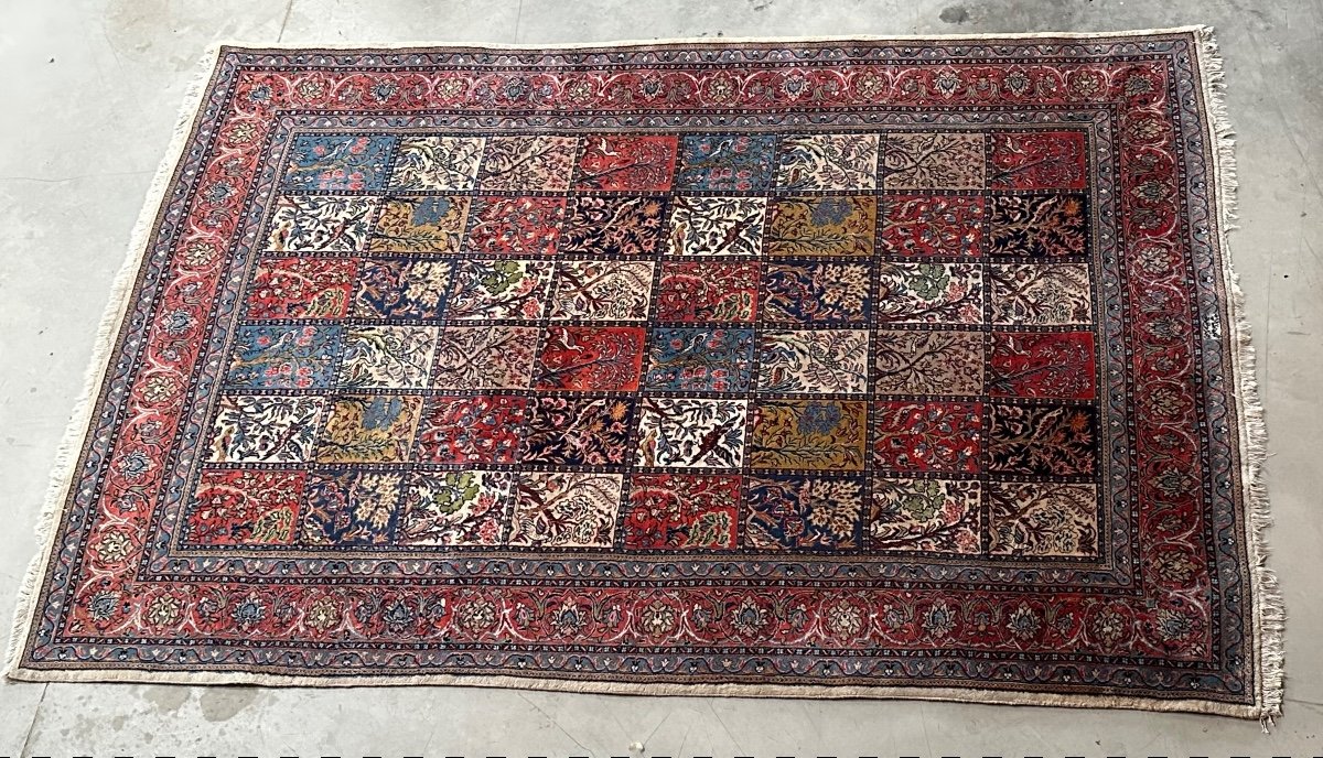 Old Persian Carpet Ghoum Four Seasons.-photo-3