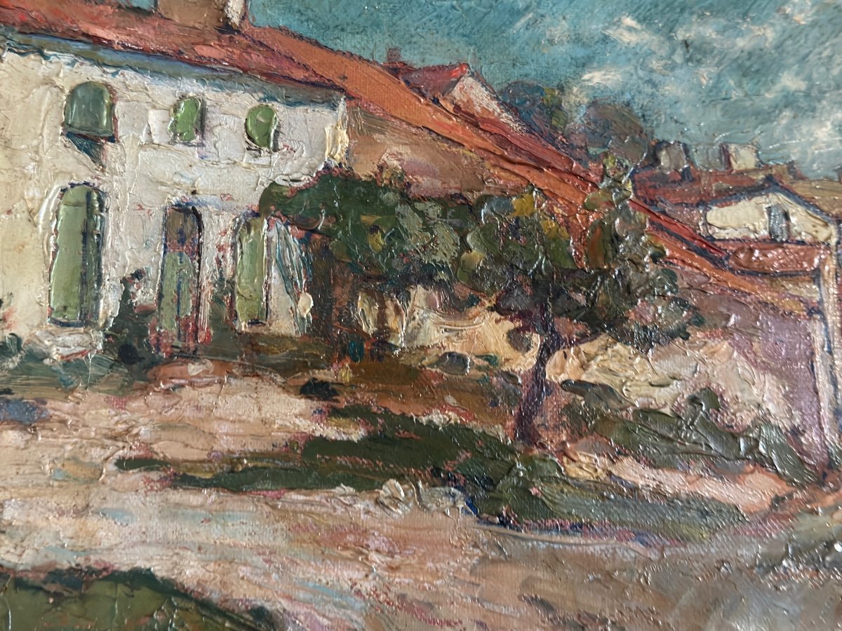 South Village. Oil On Canvas Jacques Bordier XX Th.-photo-2