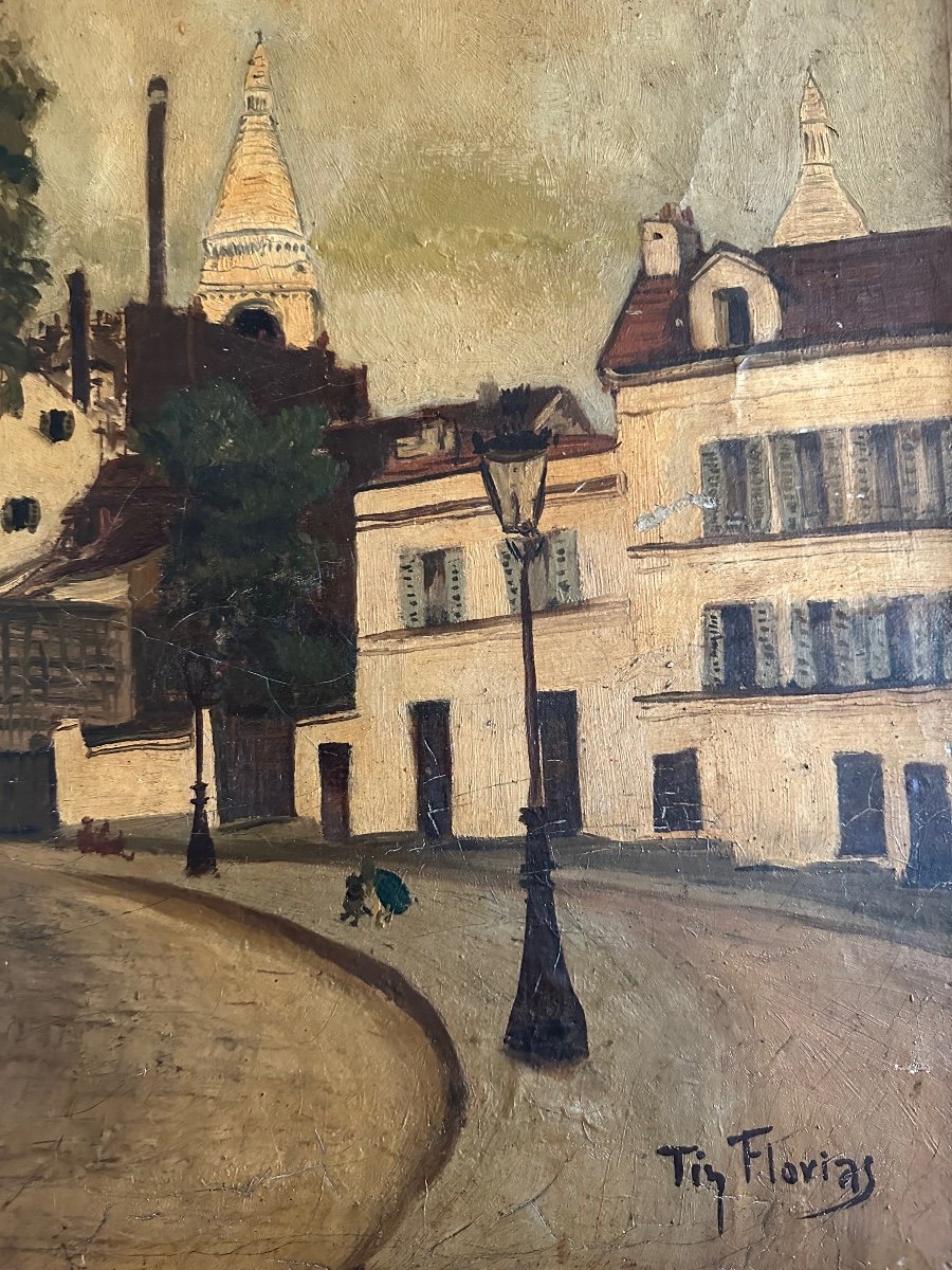 Constantin ( Tin ) Florias ( 1897- 1969). Rue de Montmartre à Paris. -photo-2