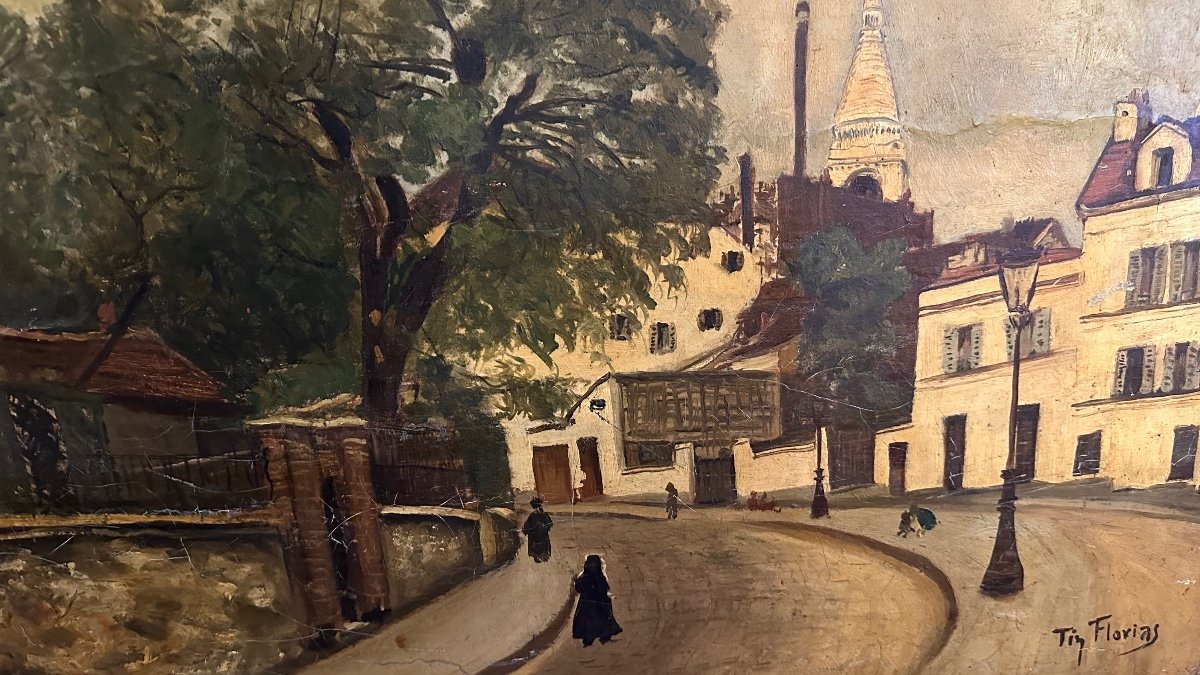 Constantin ( Tin ) Florias ( 1897- 1969). Rue de Montmartre à Paris. -photo-4