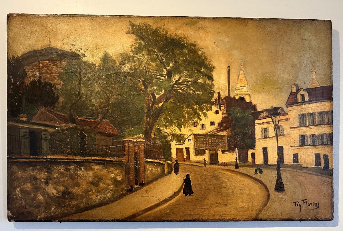 Constantin ( Tin ) Florias ( 1897- 1969). Rue de Montmartre à Paris. 