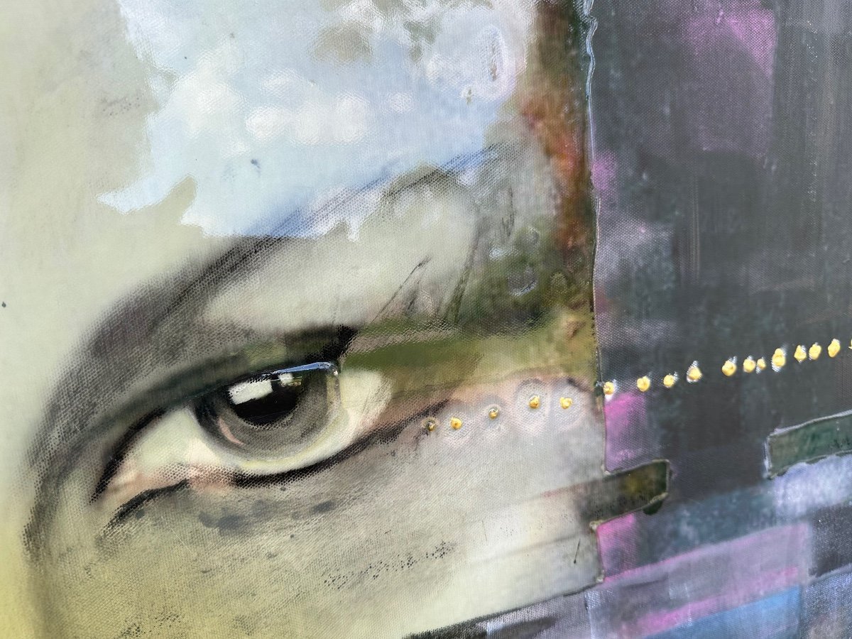 John Fontana. XX Th. Collage And Acrylic.-photo-4