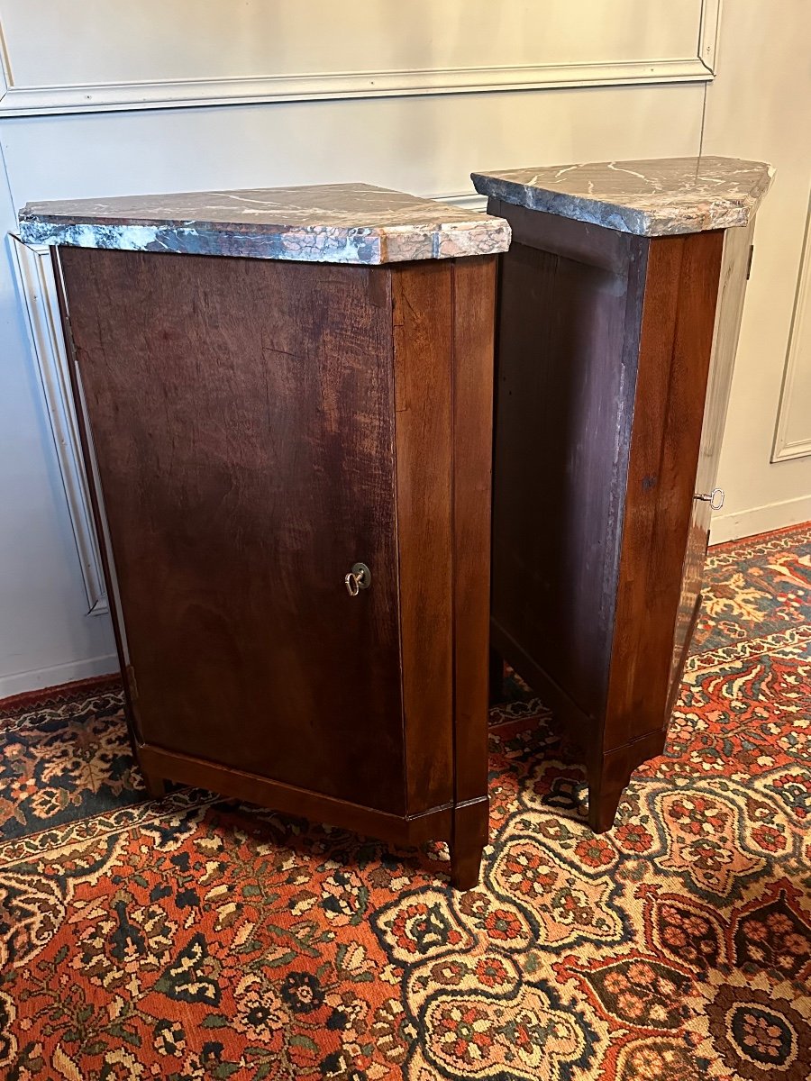 Pair Of Mahogany Corners From The Louis XVI Period, Circa 1785.-photo-8