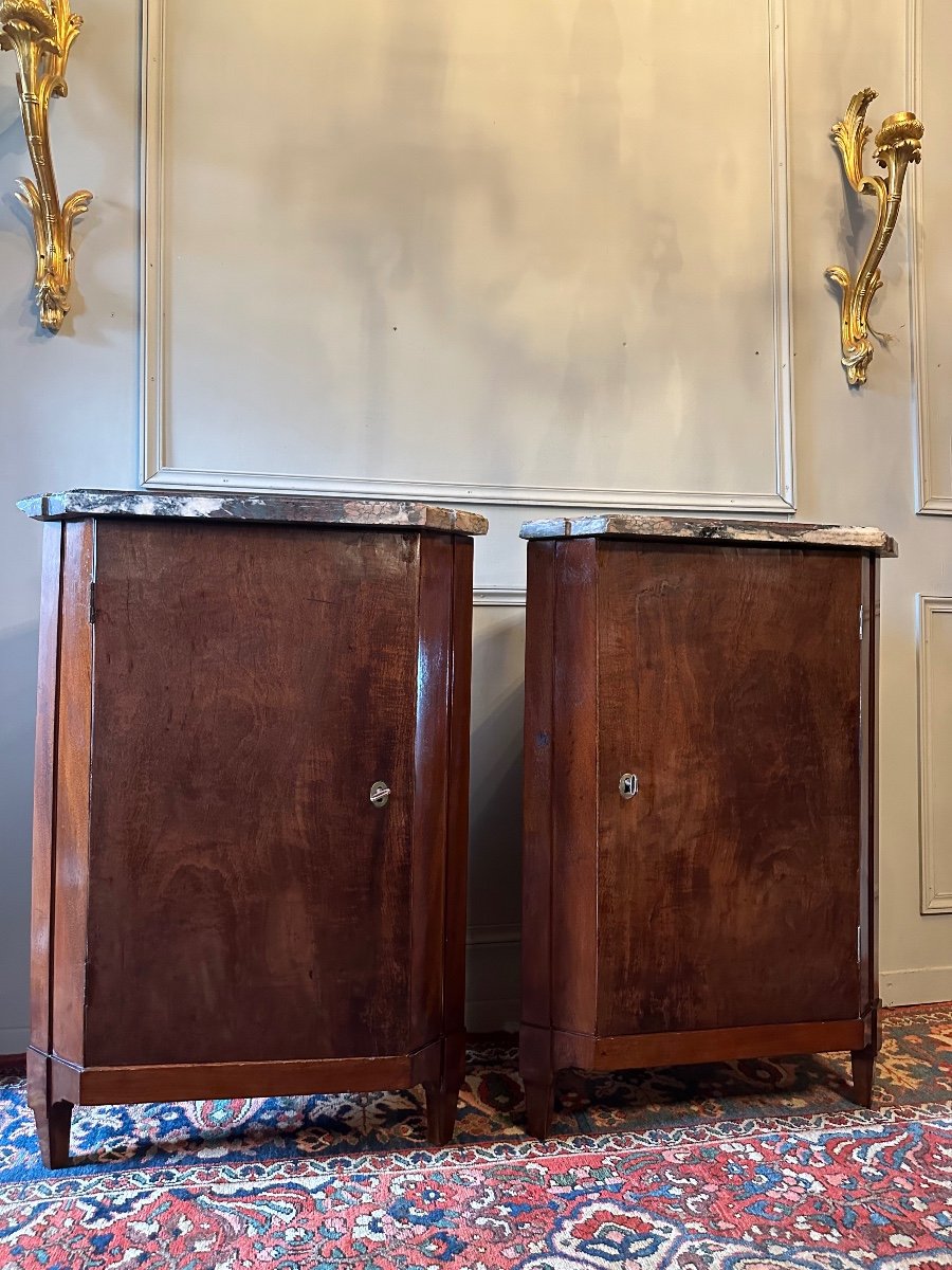 Pair Of Mahogany Corners From The Louis XVI Period, Circa 1785.
