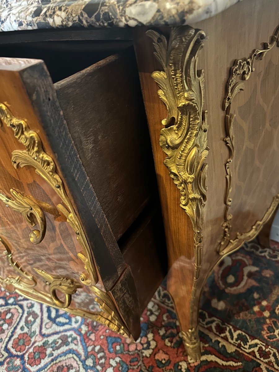 Commode D’apparat De Style Louis XV, D’époque Fin XIX ème. -photo-2