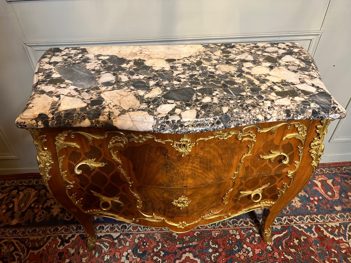Commode D’apparat De Style Louis XV, D’époque Fin XIX ème. -photo-3