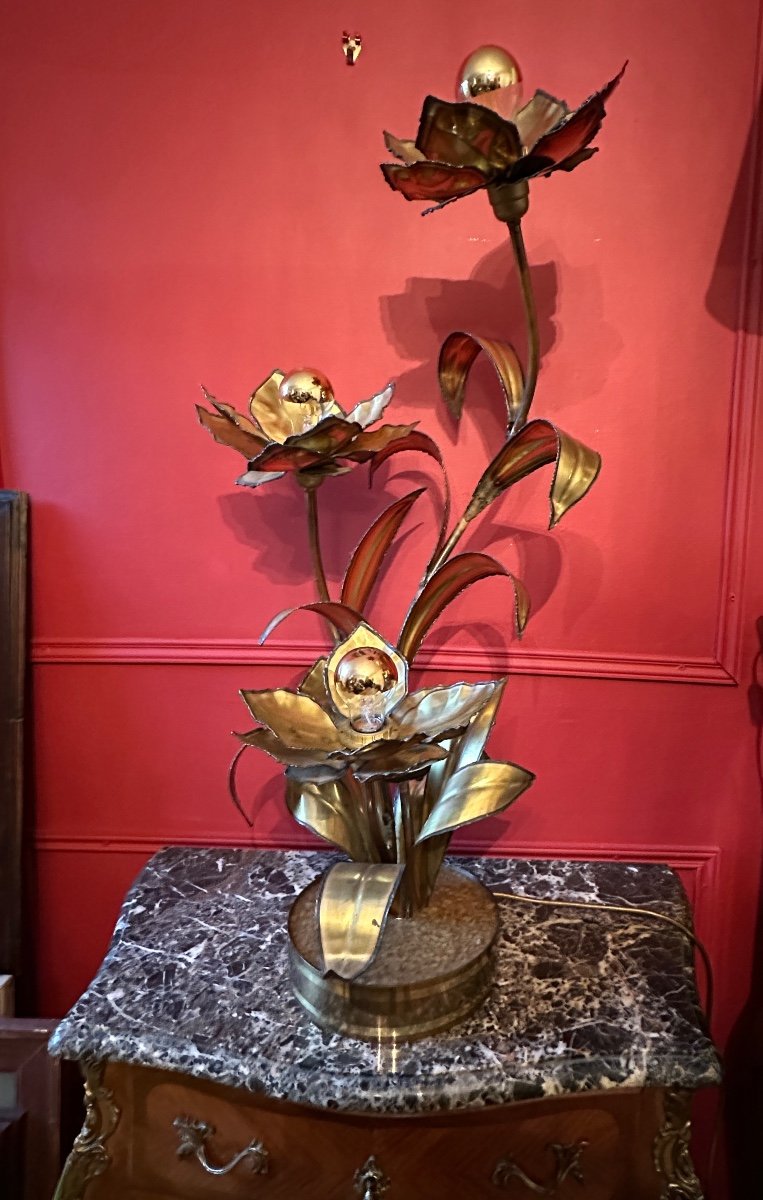 1970' Maison Jansen. Illuminating Plant Lamp, Three Heads.-photo-3