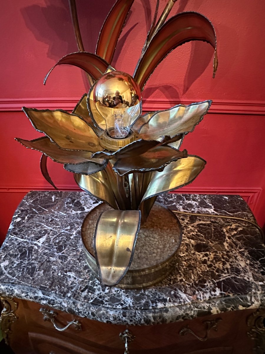 1970' Maison Jansen. Illuminating Plant Lamp, Three Heads.-photo-1