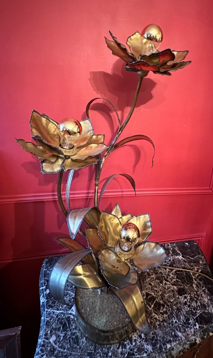 1970' Maison Jansen. Illuminating Plant Lamp, Three Heads.-photo-2
