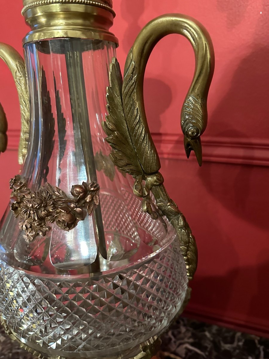 Louis XVI Style Bronze And Crystal Lamp. 19th Century.-photo-3