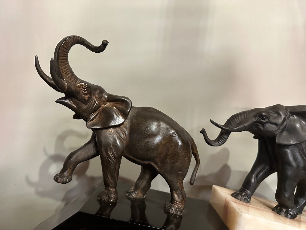 Pendule Aux éléphants D’époque Art - Déco. -photo-3