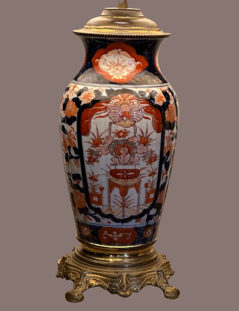 Porcelain Lamp From Imari Japan 19th Century. -photo-2