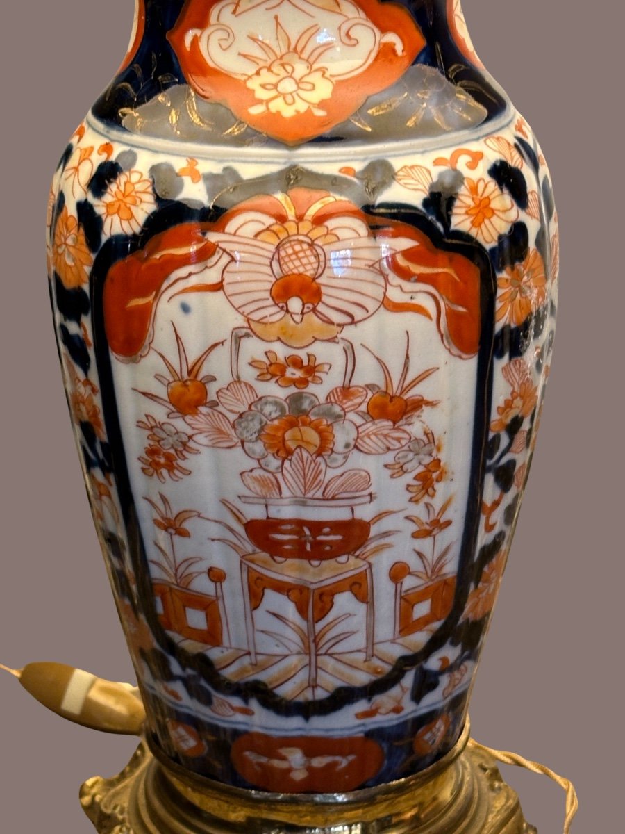 Porcelain Lamp From Imari Japan 19th Century. -photo-4