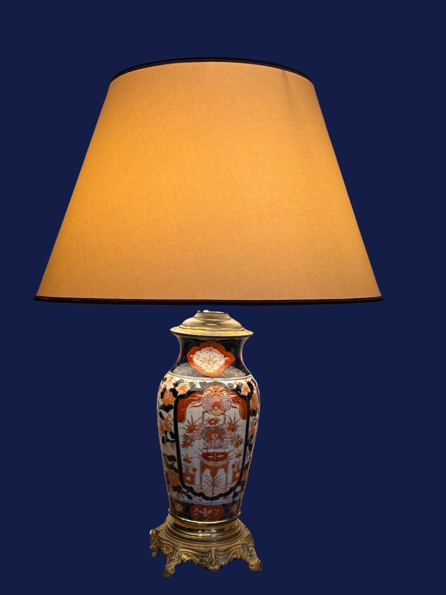 Porcelain Lamp From Imari Japan 19th Century. 