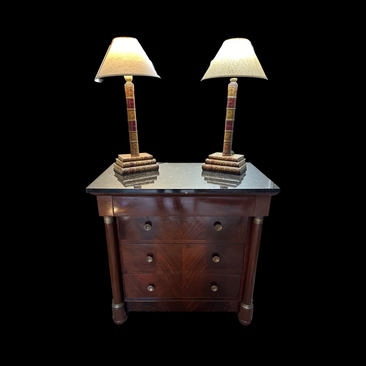 Commode de style Empire en acajou. -photo-3