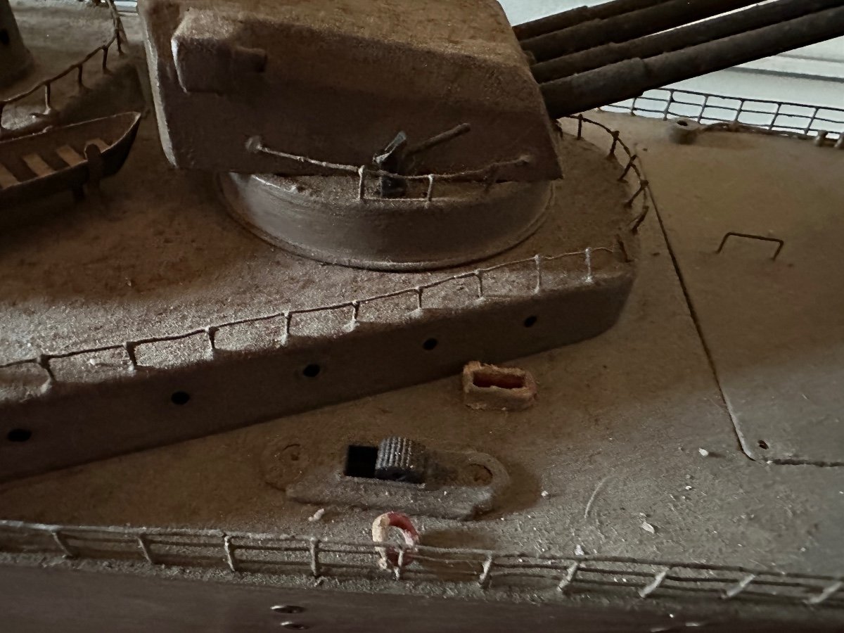 Model Ship Of The Richelieu Battleship, With Motor. -photo-2