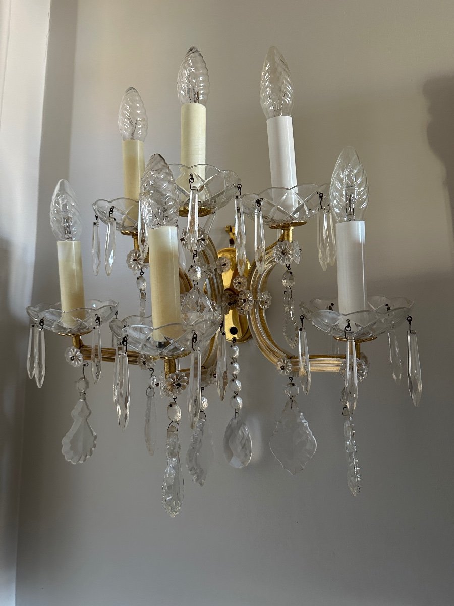 Ensemble De Six grandes appliques  Marie - Thérèse à  Six Bras De Lumière. -photo-3