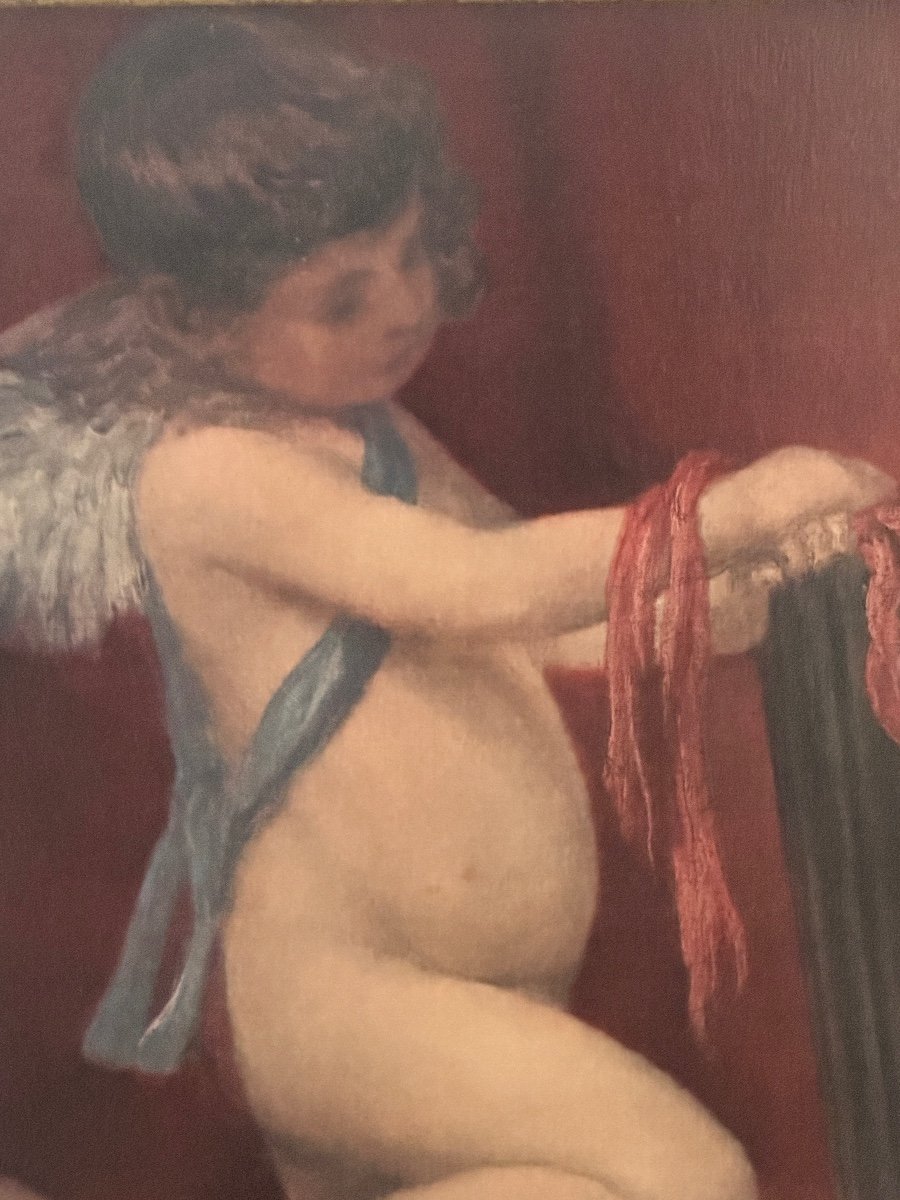 Nude Woman In Mirror. Oil On Canvas 20th Century. -photo-3