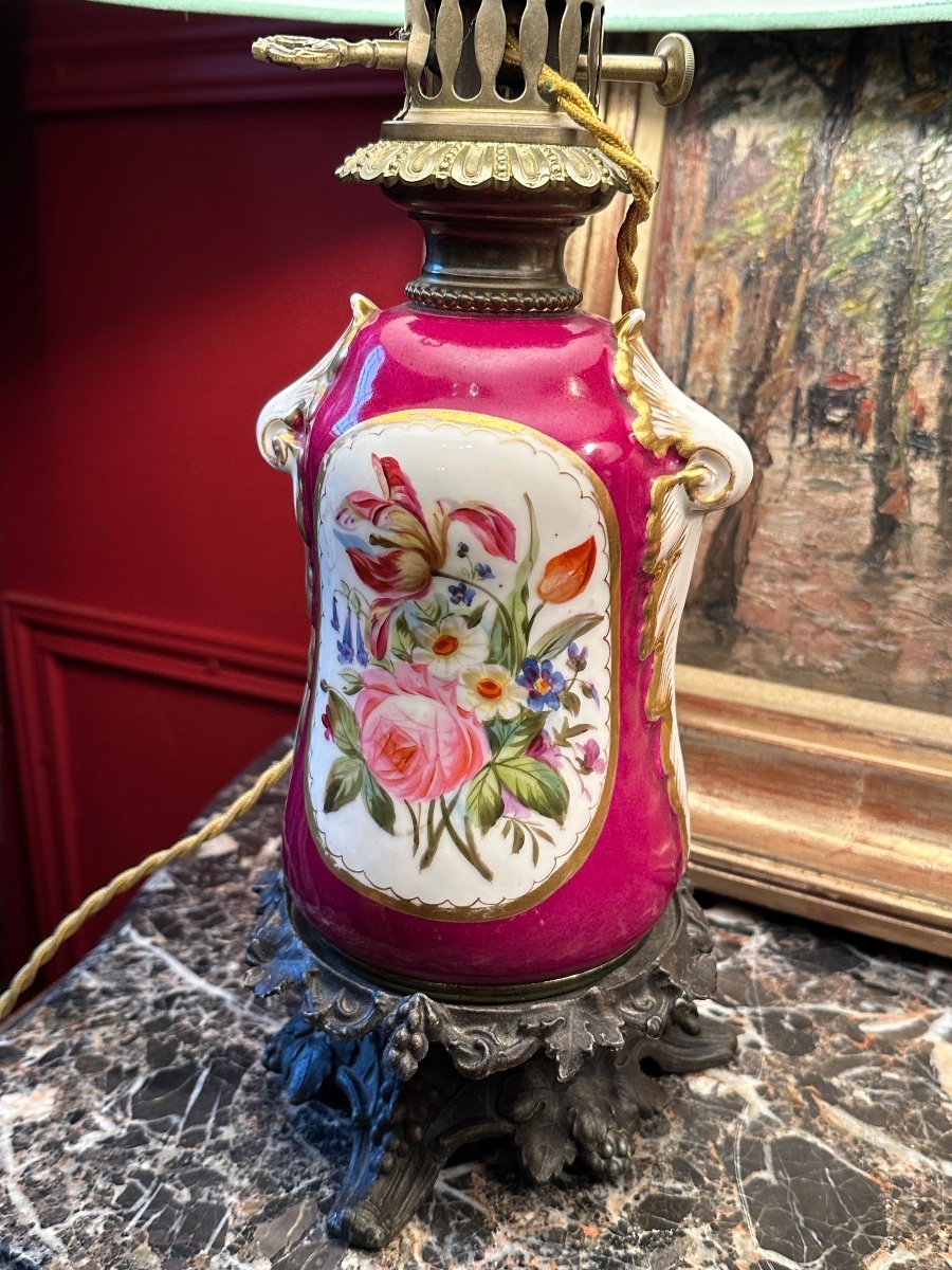 Pair Of 19th Century Paris Porcelain Lamps. -photo-3