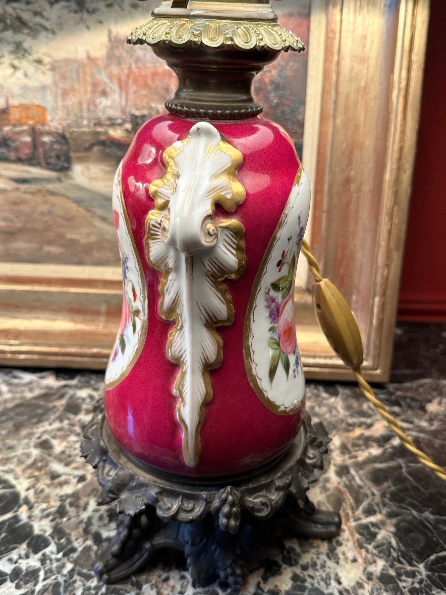 Pair Of 19th Century Paris Porcelain Lamps. -photo-4
