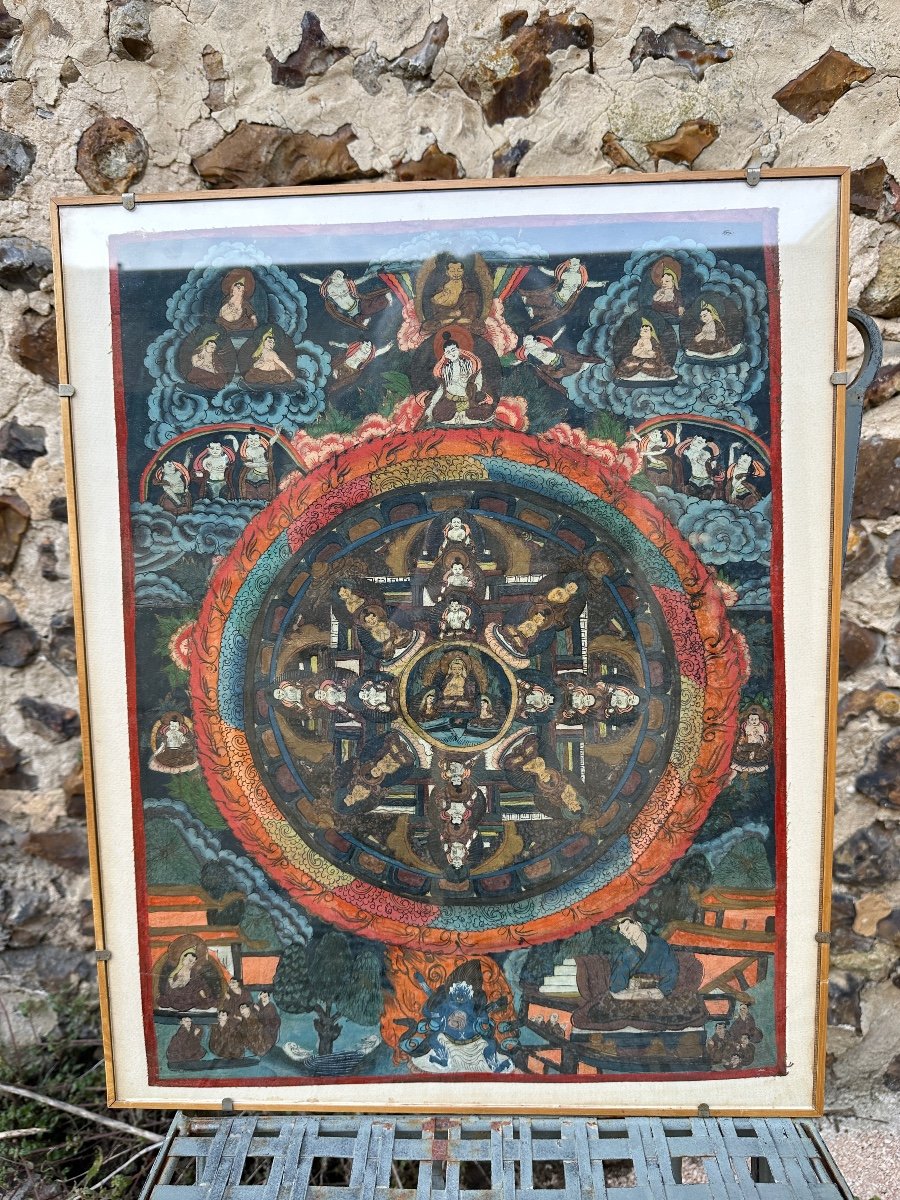 Tibetan Mandala Thangka, 19th Century. -photo-1