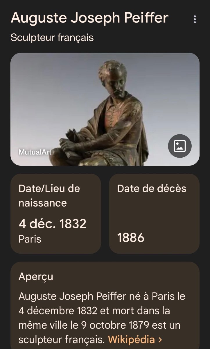 Bronze De Chasse  Auguste Joseph Pieffer ( 1832-1886) Setter à l'arrêt XIX ème. -photo-2