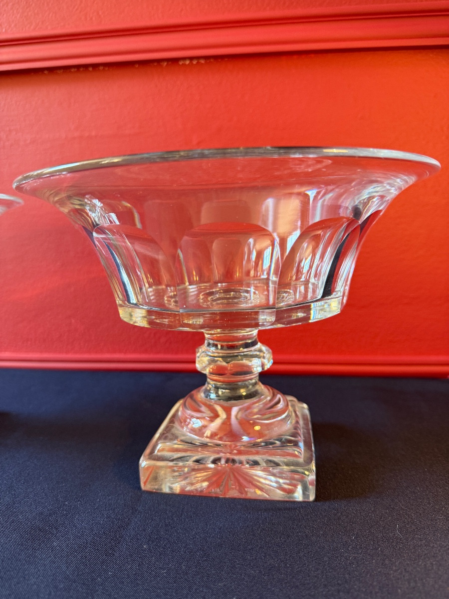 Pair Of Harcourt Baccarat Crystal Cups From The 19th Century. -photo-2