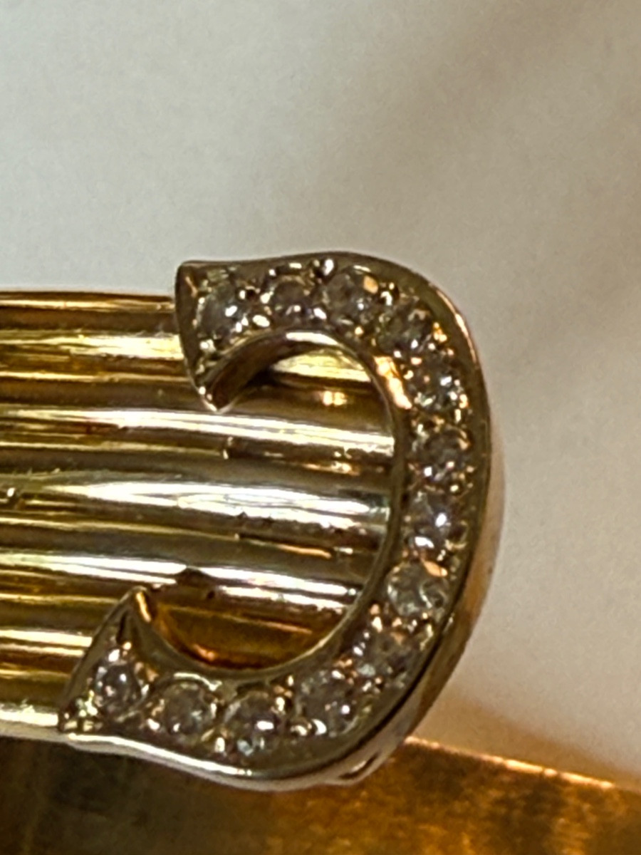 Bracelet double C  diamants et trois ors modèle Cartier   -photo-2