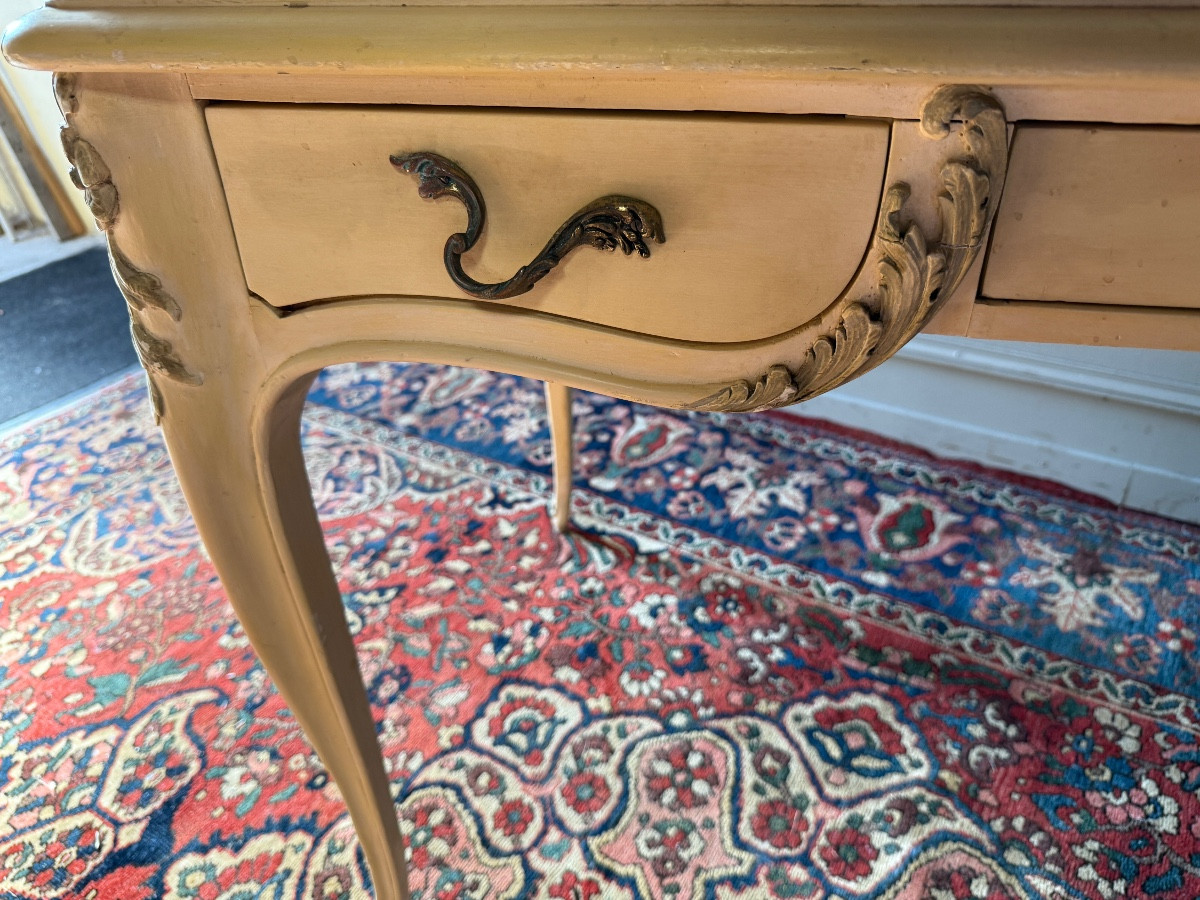 Louis XV Style Desk In Painted Wood. -photo-4
