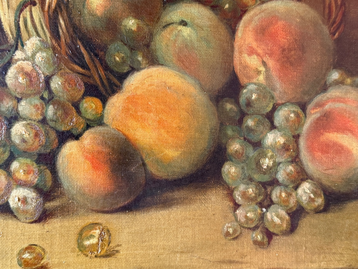 S.Rosa Guibert 1913.  Nature morte aux fruits. Huile sur toile. -photo-2