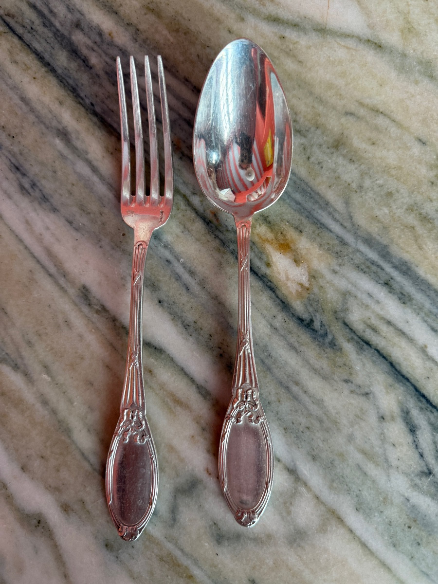 Christofle. Louis XVI Dessert Cutlery Set-photo-3