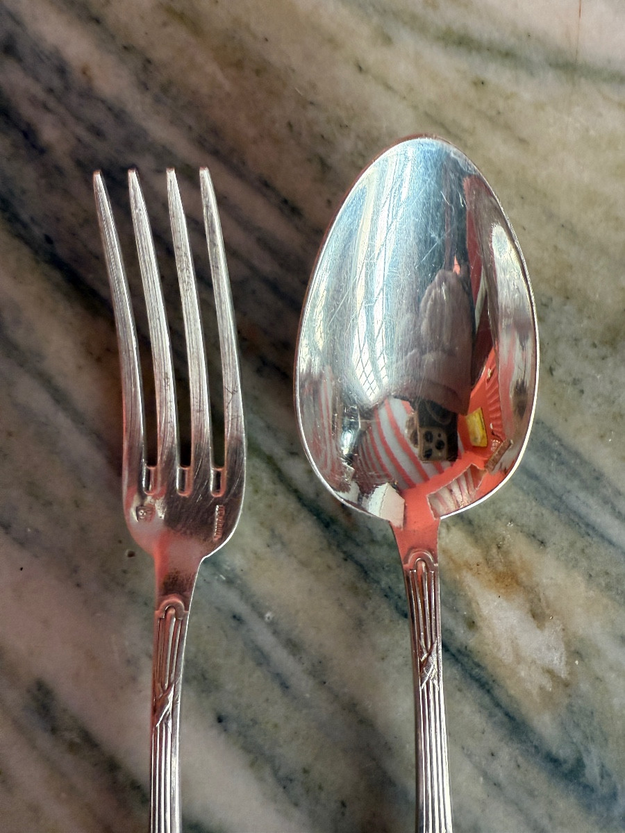 Christofle. Louis XVI Dessert Cutlery Set-photo-4