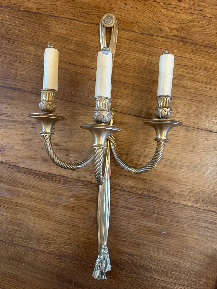 Ensemble De Six Appliques De Style Louis XVI à Rubans Et Passementeries d'époque XIX ème.-photo-7