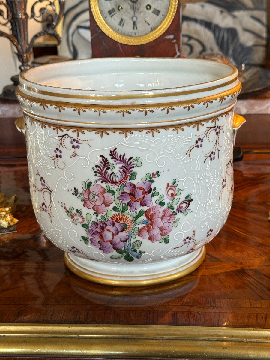 Cache-pot porcelaine de Samson. Compagnie des Indes. -photo-2