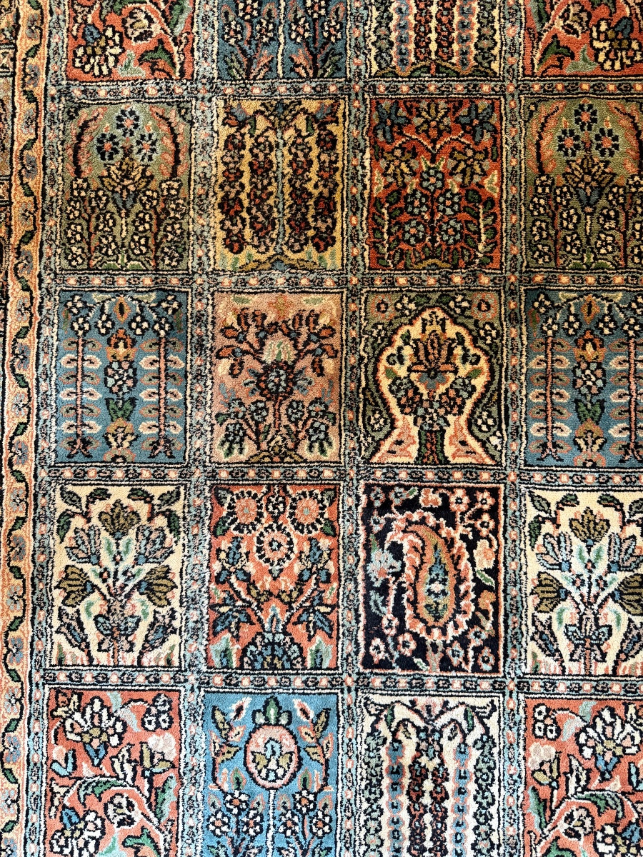 Tapis cachemire soie noué main. -photo-3