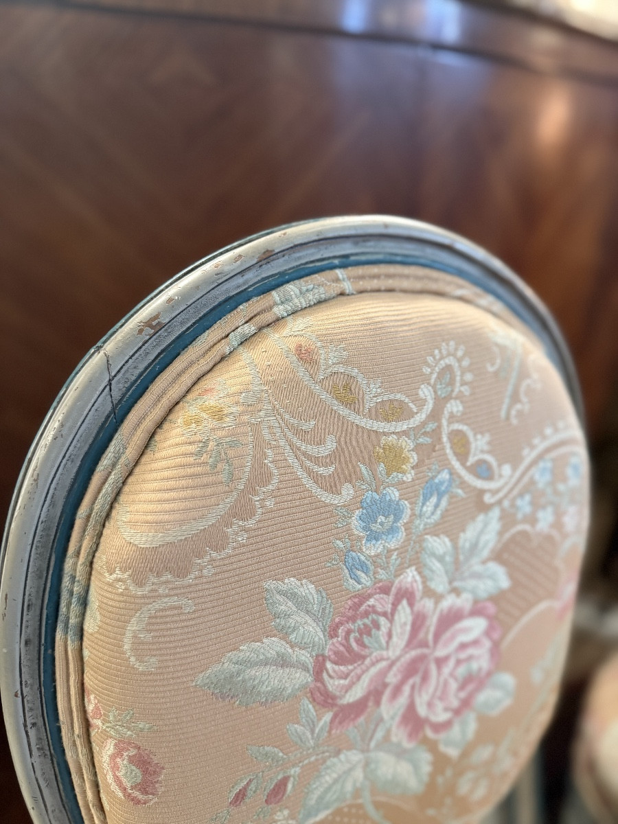 Paire de chaises de nourrice de style Louis XVI. -photo-1