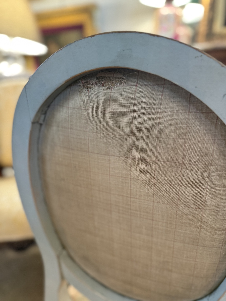 Paire de chaises de nourrice de style Louis XVI. -photo-3