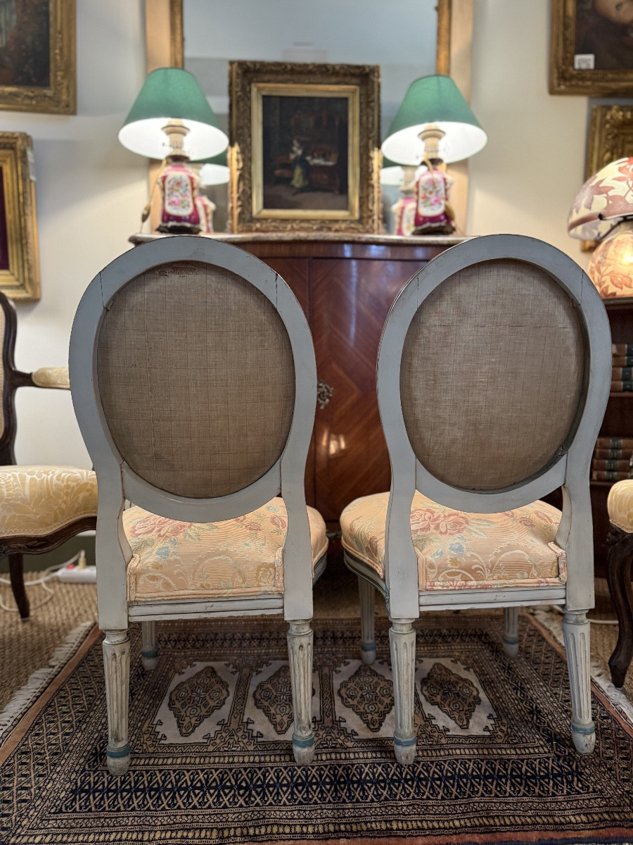 Paire de chaises de nourrice de style Louis XVI. -photo-4