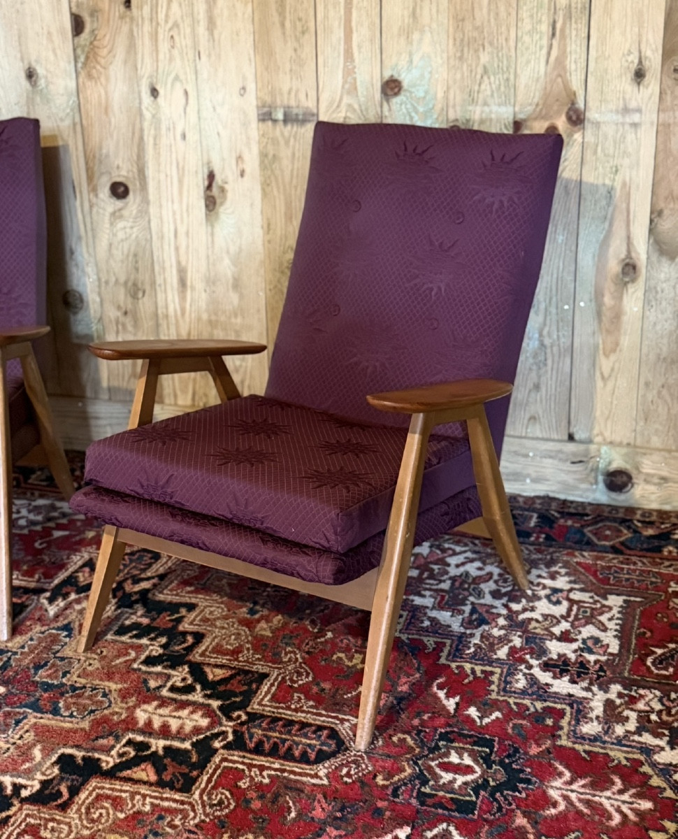 Steiner. Paire de fauteuils SK640 dessinés par Pierre Guariche .Circa 1950. -photo-3