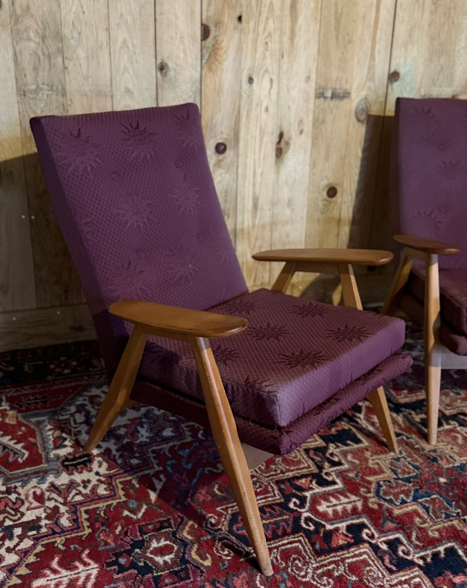 Steiner. Paire de fauteuils SK640 dessinés par Pierre Guariche .Circa 1950. -photo-5