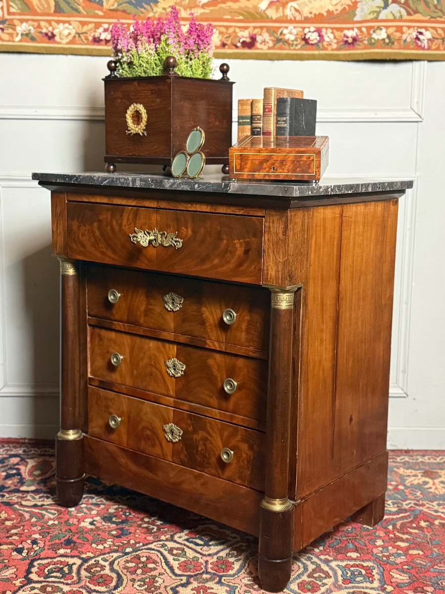 Commode d'époque Empire en acajou. -photo-2